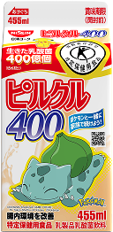 写真：ピルクル400 455ml メガリザードンY・ヒトカゲ・リザード・リザードン (表) / メガフシギバナ・フシギダネ・フシギソウ・フシギバナ (裏) パッケージ