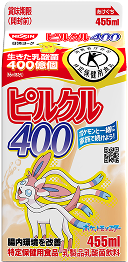 写真：ピルクル400 455ml メガゲンガー・ゴース・ゴースト・ゲンガー (表) / メガサーナイト・ラルトス・キルリア・サーナイト (裏) パッケージ