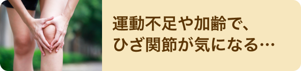 運動不足や加齢で、ひざ関節が気になる…