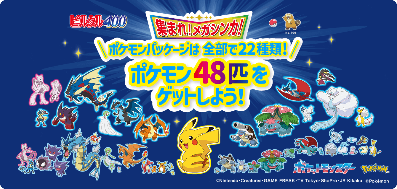 【集まれ！メガシンカ！】 \ポケモンパッケージは全部で22種類！/ ポケモン48匹をゲットしよう！